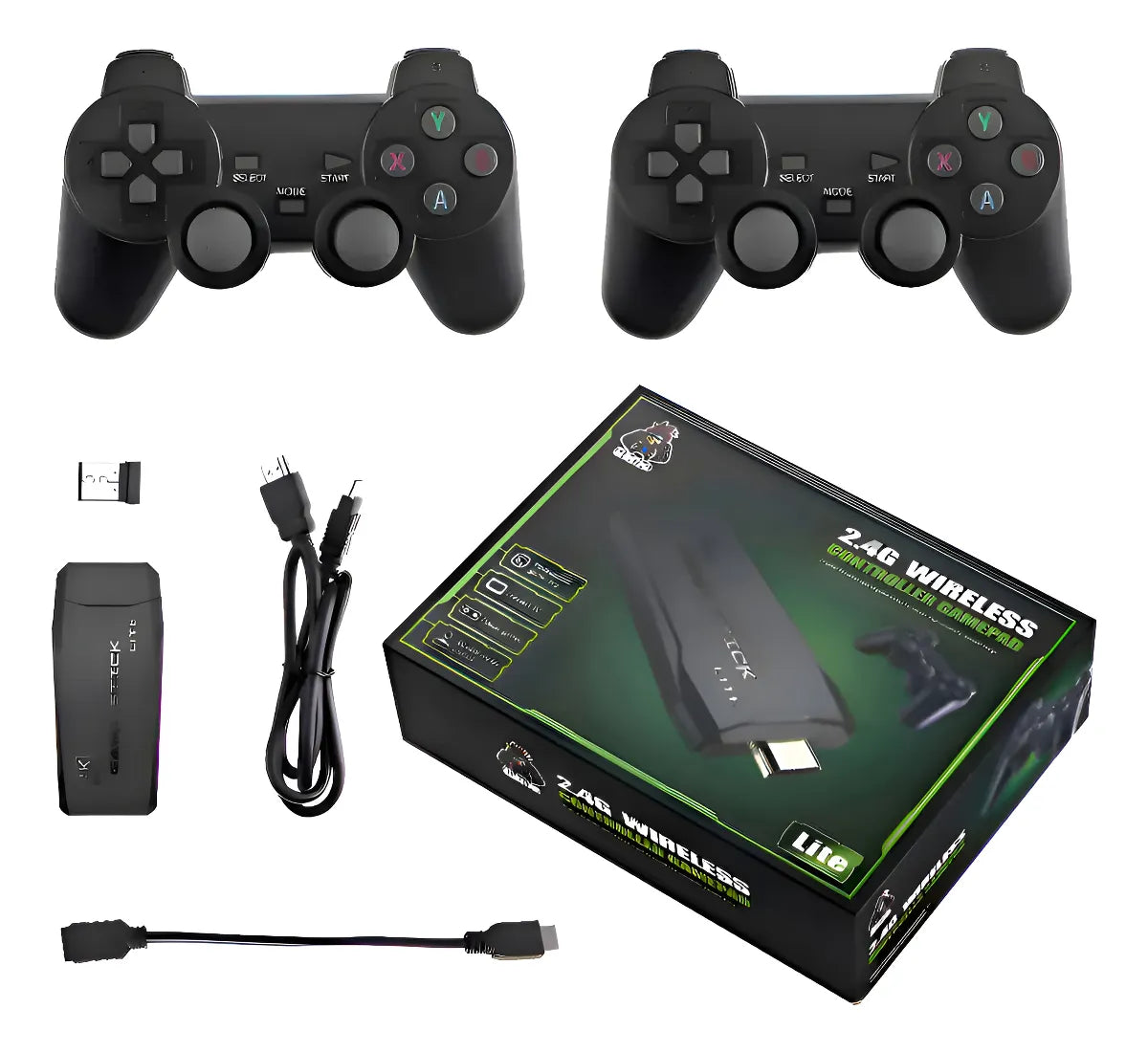 Game Stick Retro 2 Joystick Color Negro Hdmi 64gb 2025 Negro
