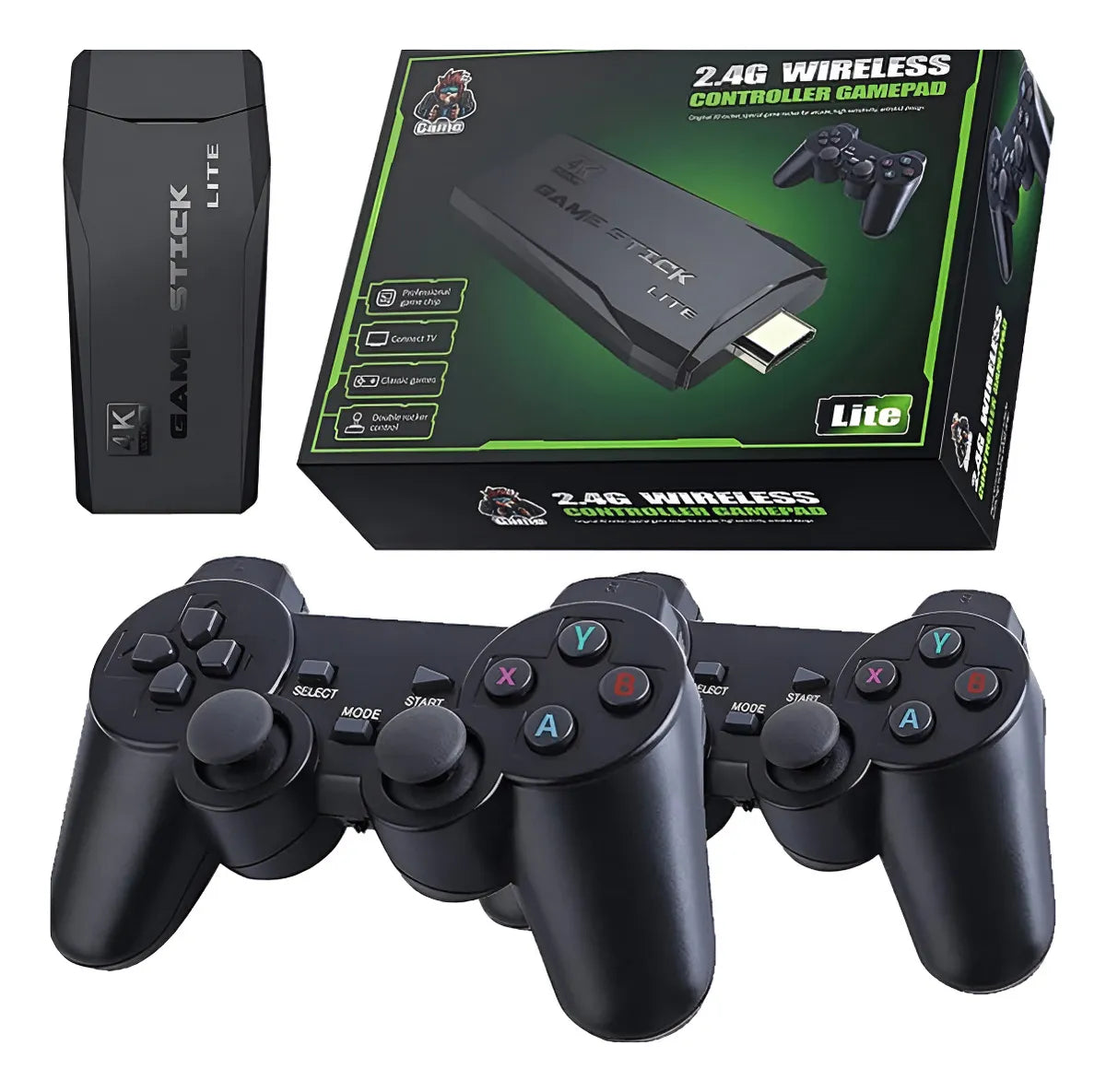 Game Stick Retro 2 Joystick Color Negro Hdmi 64gb 2025 Negro